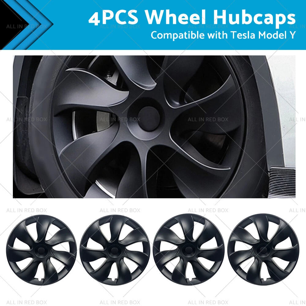 19 Inch Wheel Cover Cap for Tesla Model Y (2020–2023) Matt Black