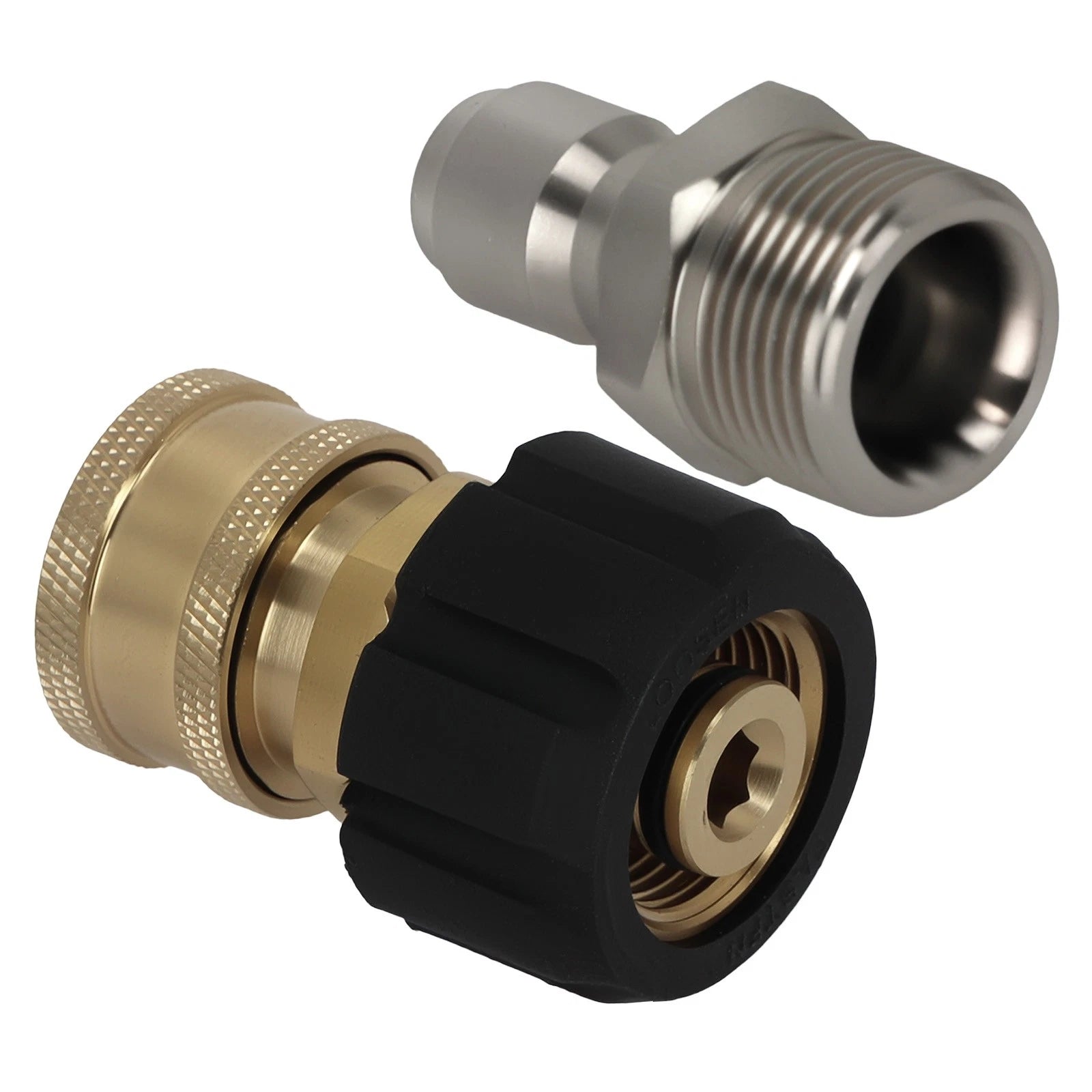 Brass 3/8" to M22 14mm Quick-Connect Pressure Washer Adapter (5000 PSI, 2-Pack)