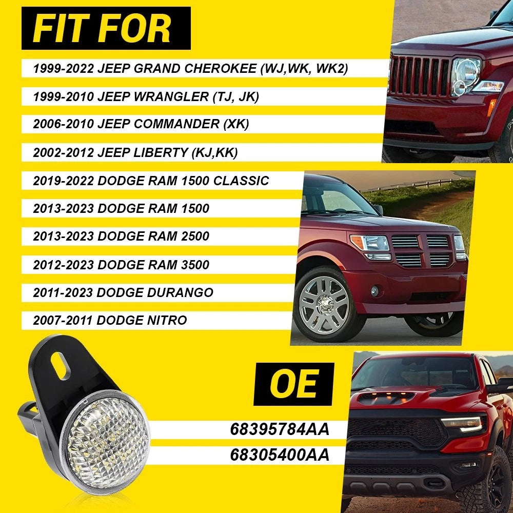 4X LED Under Dash Courtesy Light for Jeep Wrangler TJ, Cherokee XJ, Dodge Ram 1500 (1997–2006)
