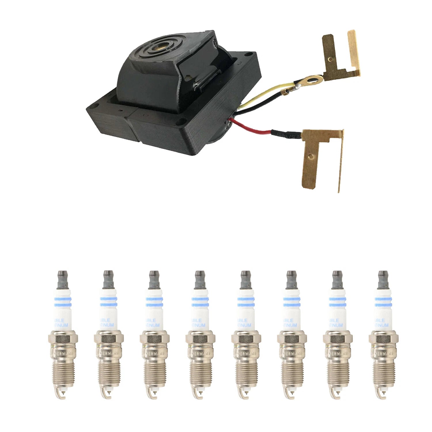 Hitachi Ignition Coil & Bosch 8 Double Platinum Spark Plugs Kit for C1500 (1990–1999)