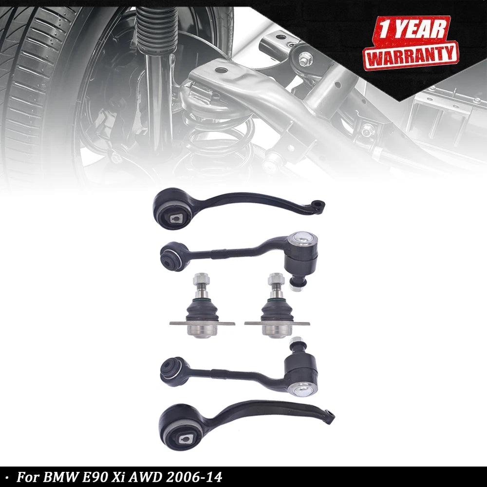 6X Front Lower Control Arm Ball Joint Suspension Kit for BMW E90 Xi AWD (2006–2014)