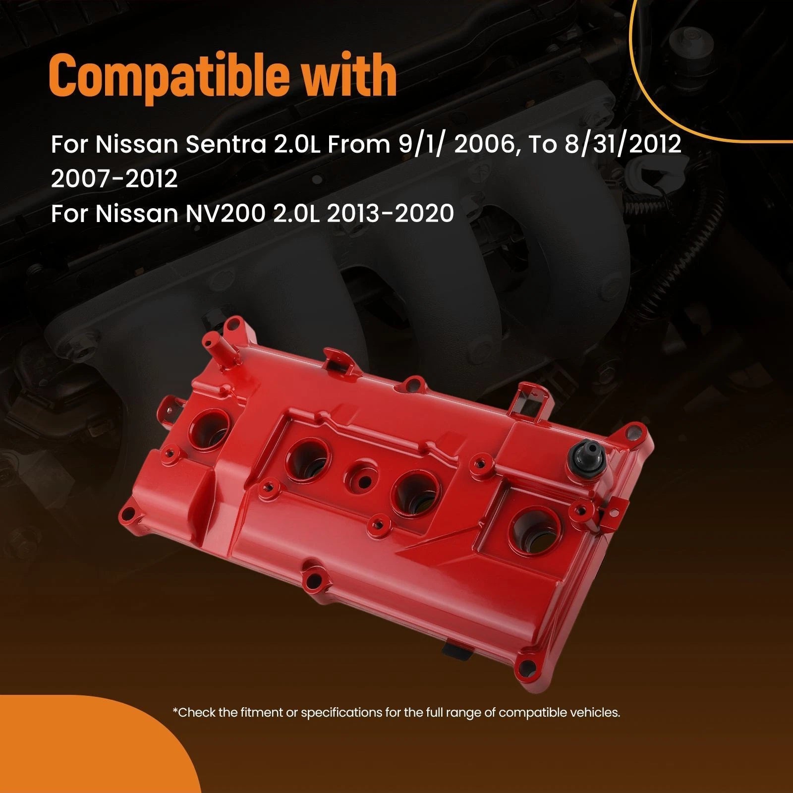Engine Valve Cover Set Aluminum for Nissan NV200, Sentra (2013–2020, 2007–2012)