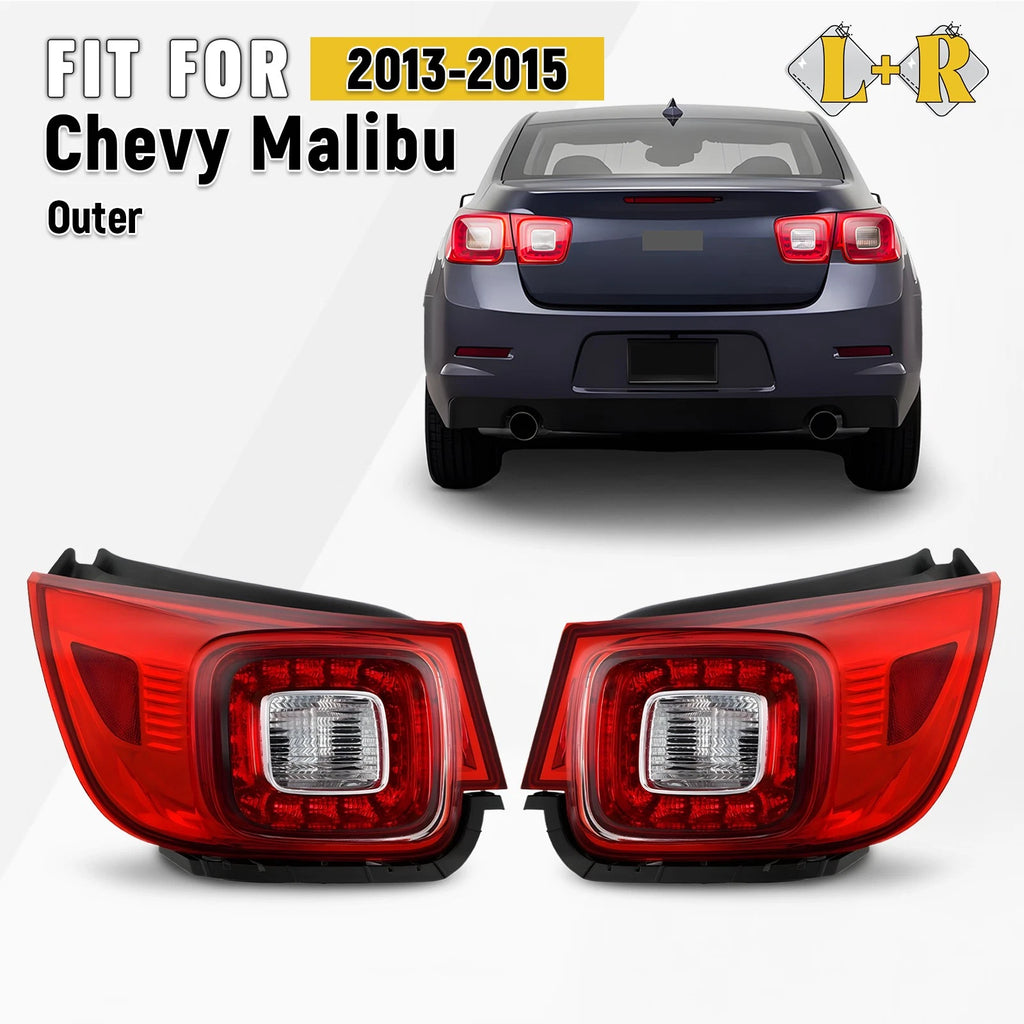 LED Tail Light Set for Chevy Malibu (2013–2015) Rear Outer Lamp w/Bulb