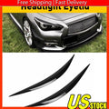Headlight Eyelid Eyebrows for Infiniti Q50 (2014â2021) Gloss Black