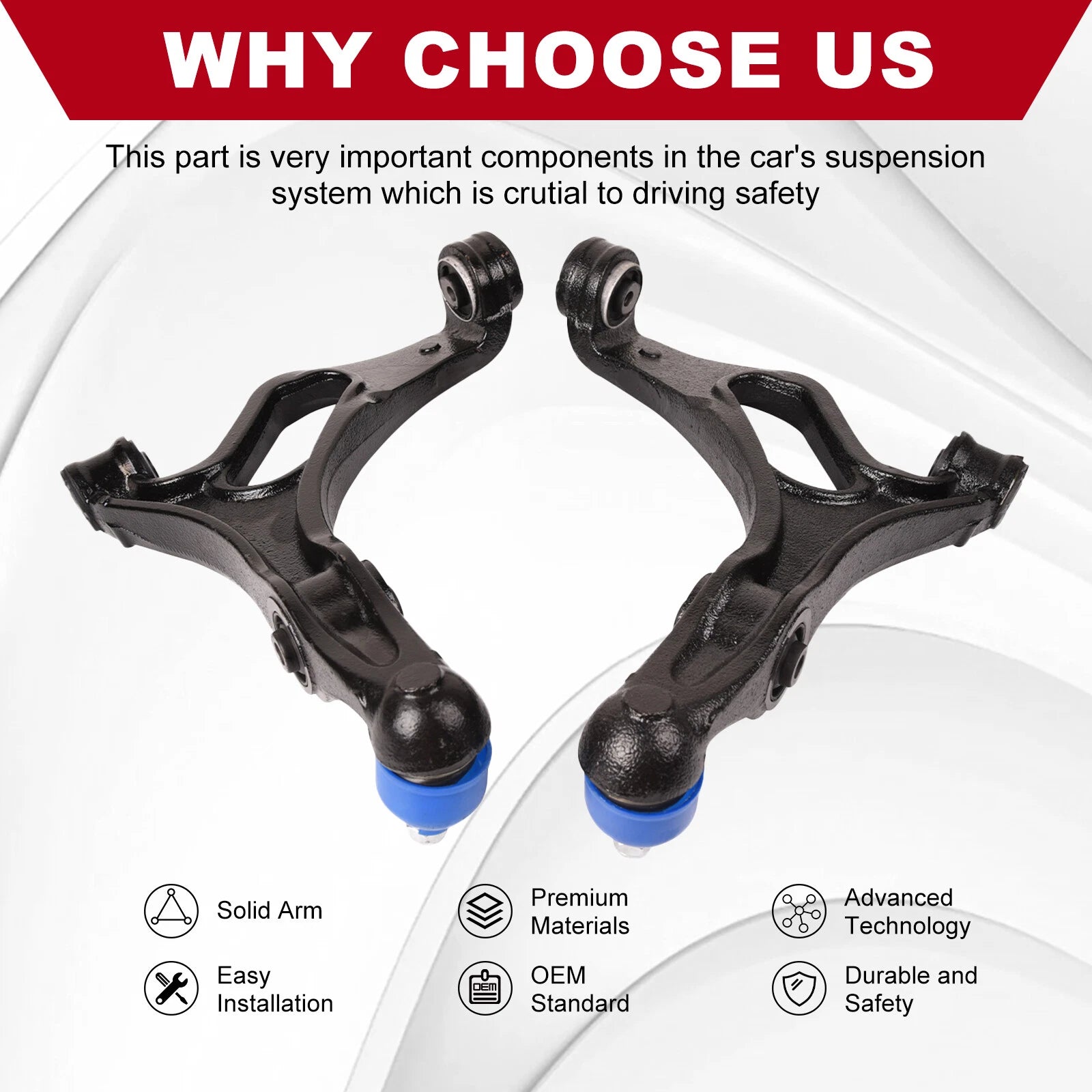 2X Front Lower Control Arms with Ball Joints for Audi Q7 (2007-2015)