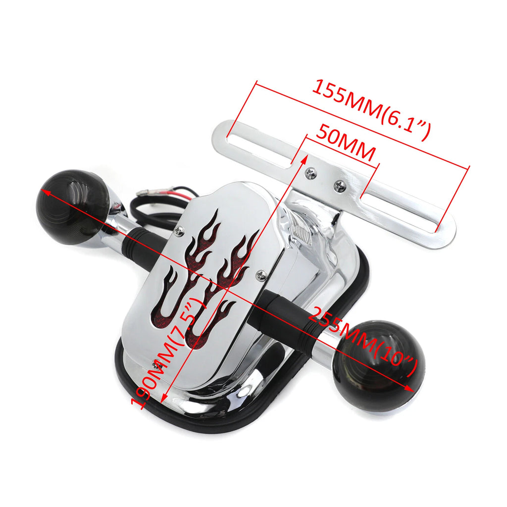 Metal Flame Fire Rear Brake Tail Light Turn Signal for Harley