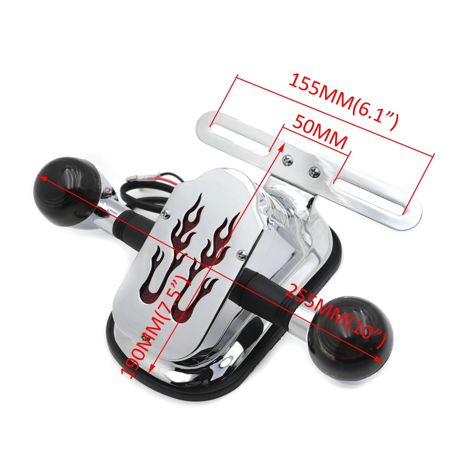 Metal Flame Fire Rear Brake Tail Light Turn Signal for Harley