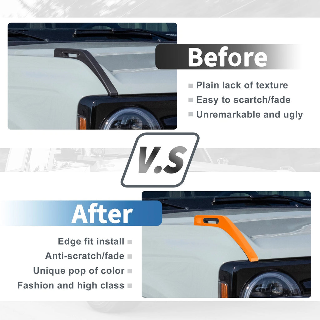 Hood Hinge Cover for Ford Bronco (2021–2024) - Trail Sight Trim Orange