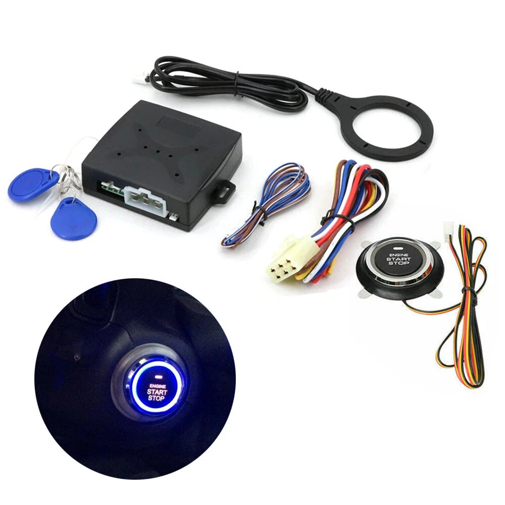 Smart 12V RFID Car Engine Alarm Push Button Keyless Entry for