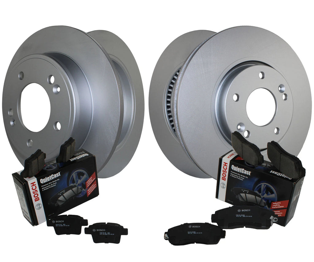 Front Rear Brake Kit Disc Rotors & Ceramic Pads for Kia Forte5 (2014–2020)