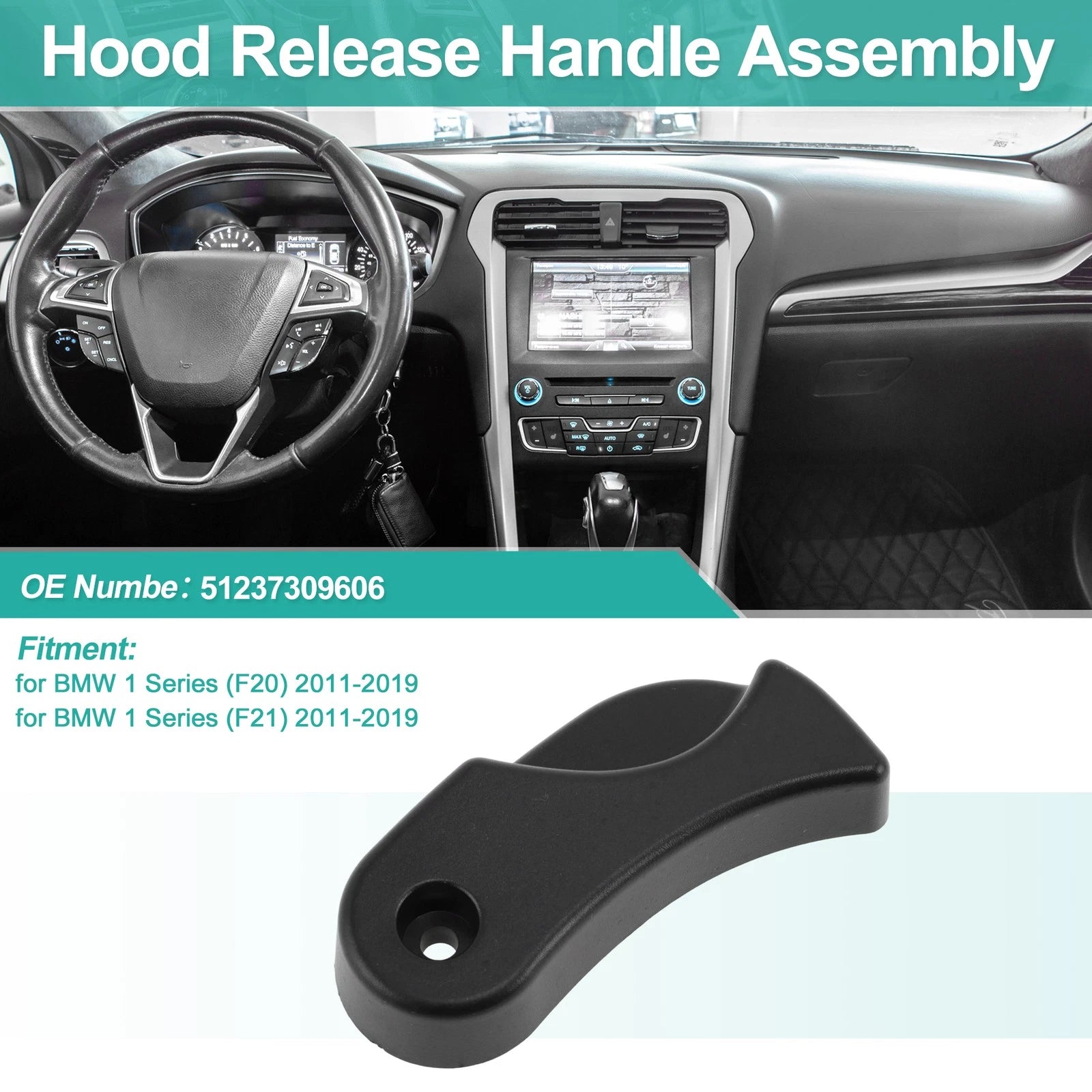 Hood Latch Release Handle for BMW 1 Series (F20) (2011–2019) No. 51237309606