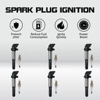 Set of 6 Ignition Coils + 6 Spark Plugs for BMW 320i 325i 525i 325Ci 330Ci M3 (2001–2008) UF515