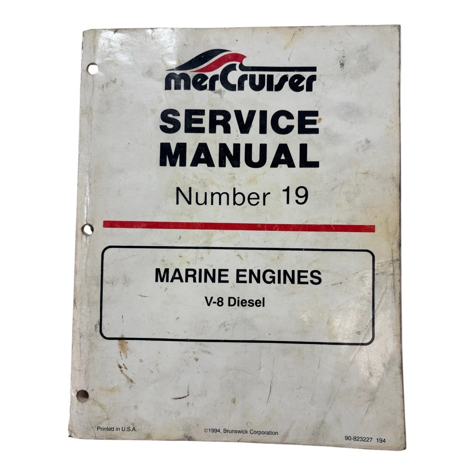 MerCruiser Service Manual #19 for V-8 Diesel Marine Engine (1994)