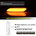 2X Clear Amber Full LED Front Side Marker Lights for MINI Cooper (2011–2016)