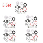 Set of 5 Carburetor Rebuild Kits for Briggs & Stratton Nikki (796184)
