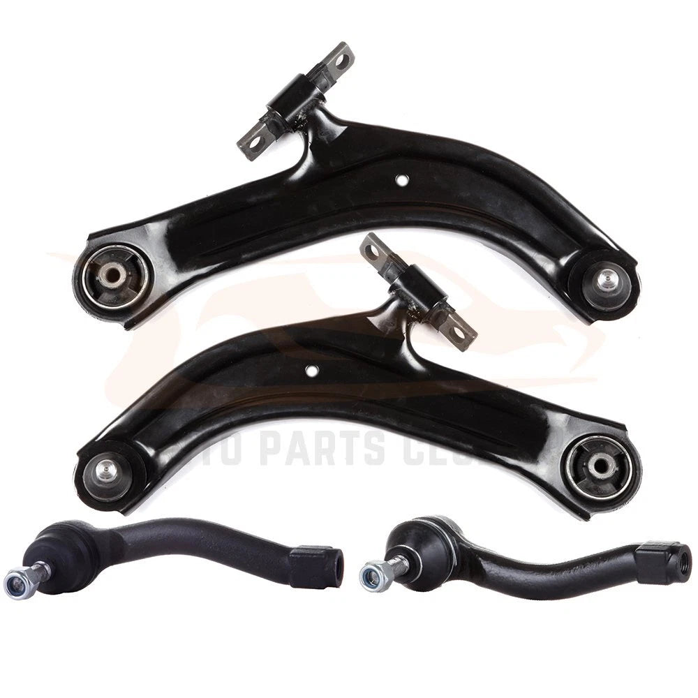Set of 4 Front Lower Control Arms & Outer Tie Rods for Nissan Sentra (2007–2012)