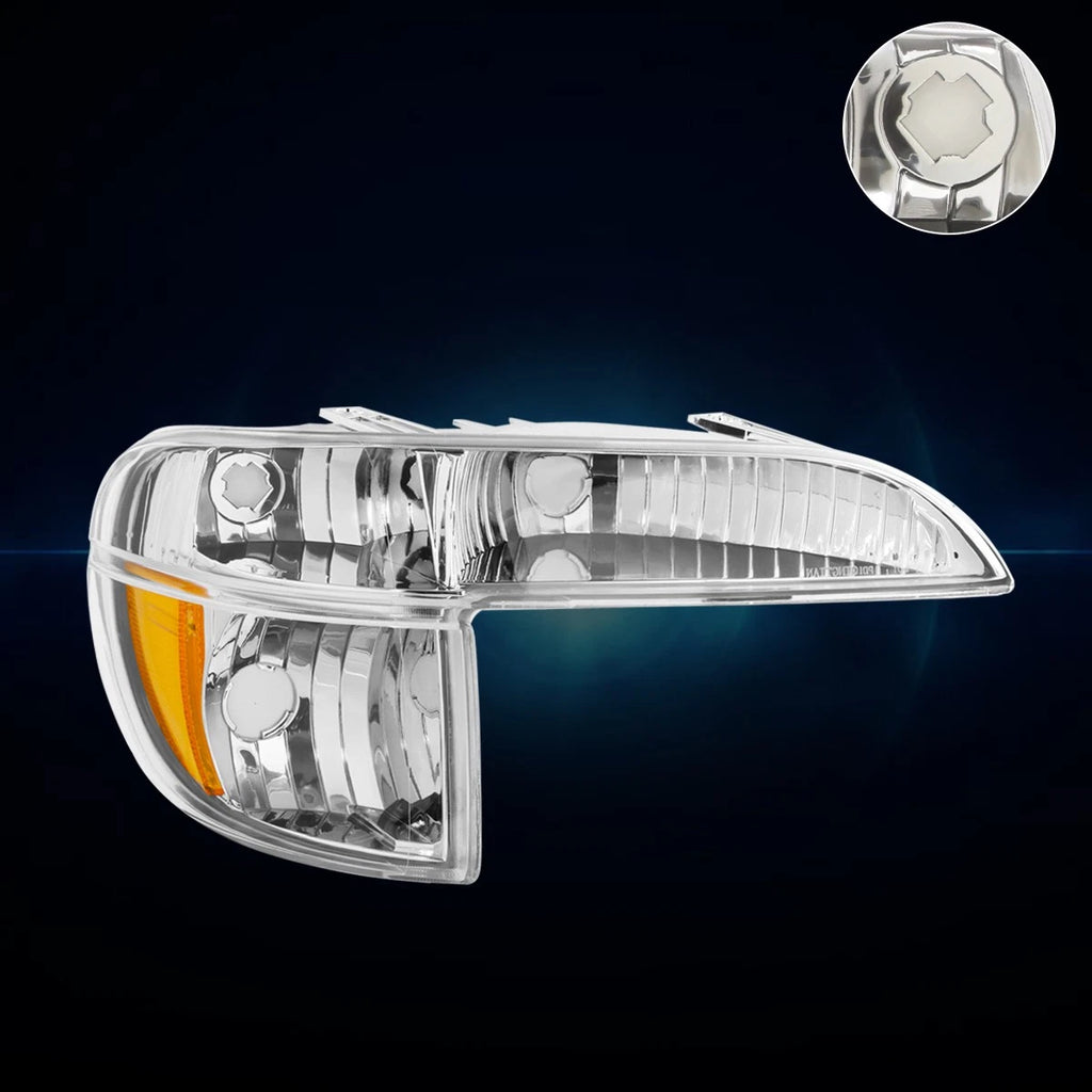 Chrome Bumper Signal Light Amber Corner for Ford Explorer/Mountaineer (1995–2001)