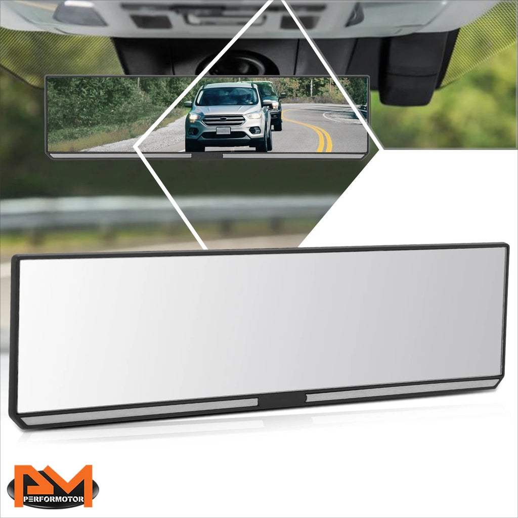 Universal Clip On Flat Panoramic Wide Angle Rear View Mirror for Cars