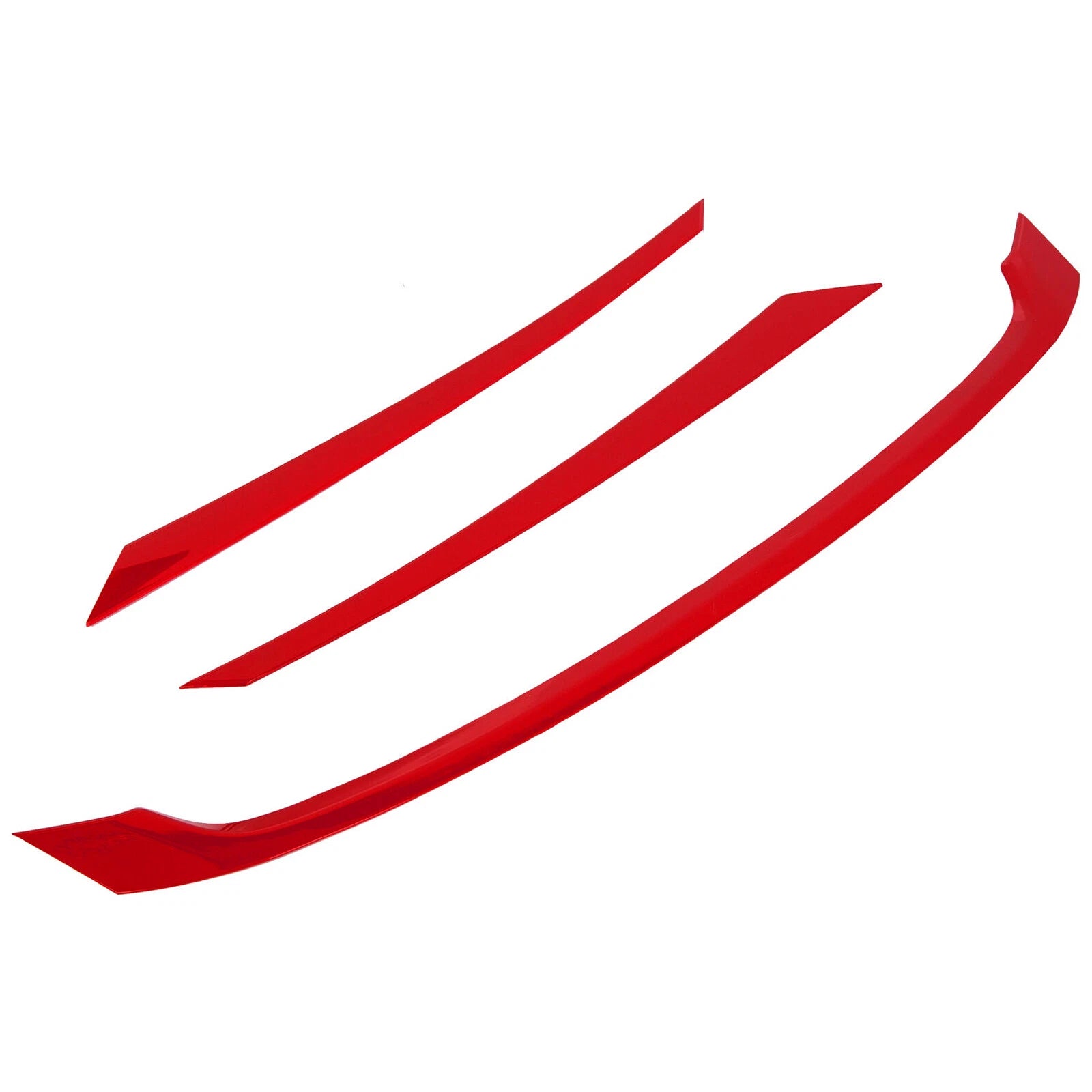 3PC Glossy Red ABS Front Grill Trim Cover Garnish for Honda Civic (2016–2021)