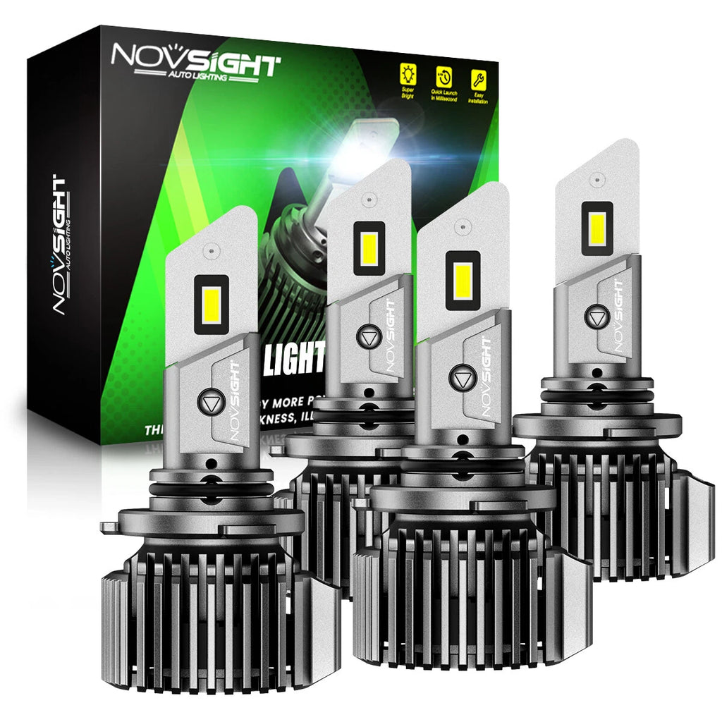 Set of 4 NOVSIGHT 9005 9006 LED Headlight Kit Bulbs 6500K High Low Beam