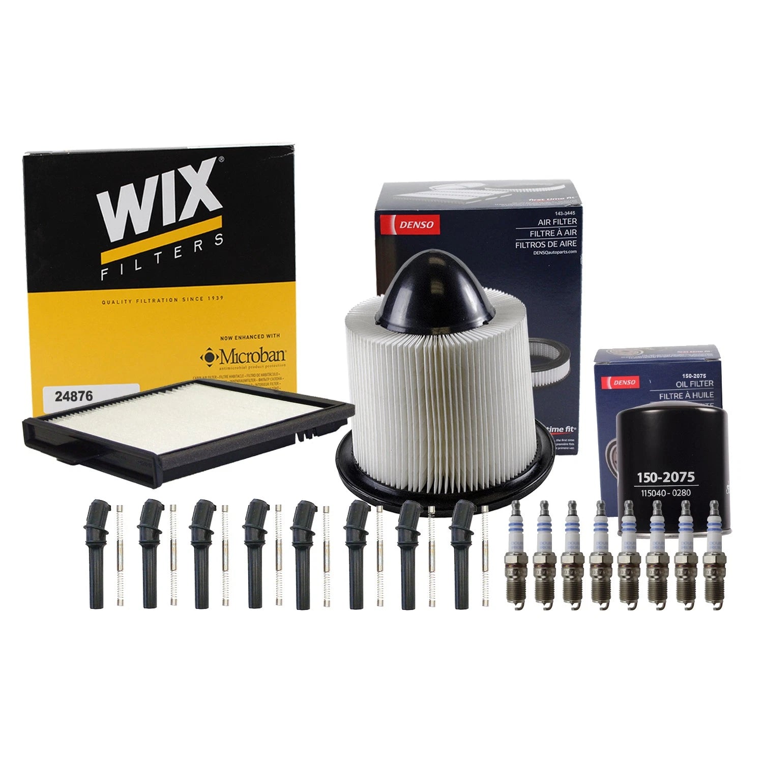 Denso Tune Up Kit Set of 8 Spark Plugs & Boots for Ford Expedition F-150 V8