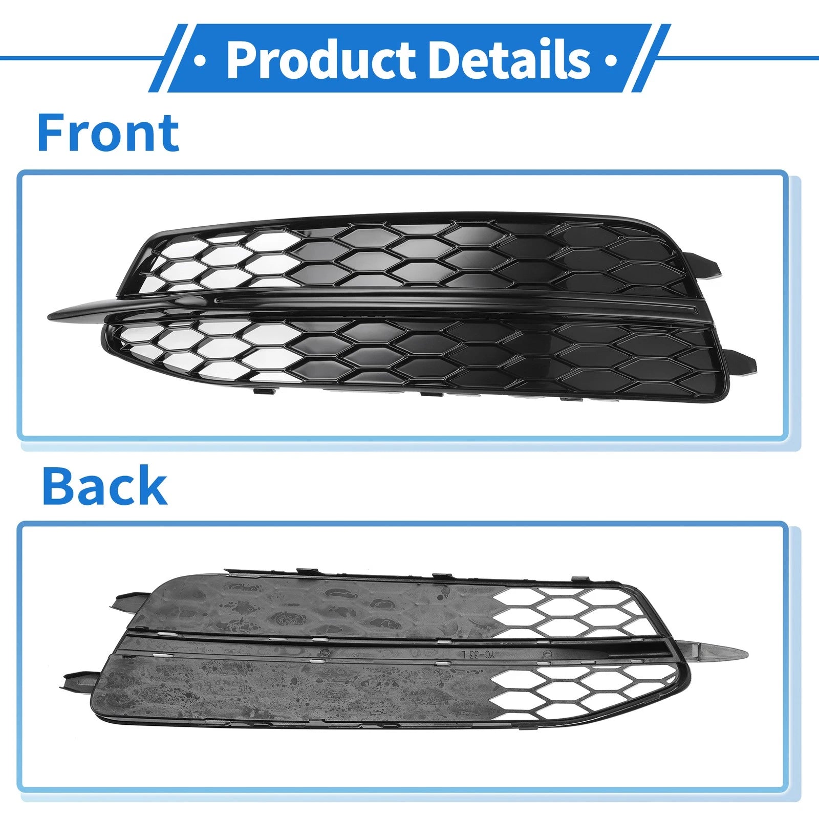 1pc Fog Light Grill for Audi A6 C7 (2011–2014) No. 4G0807681D Black