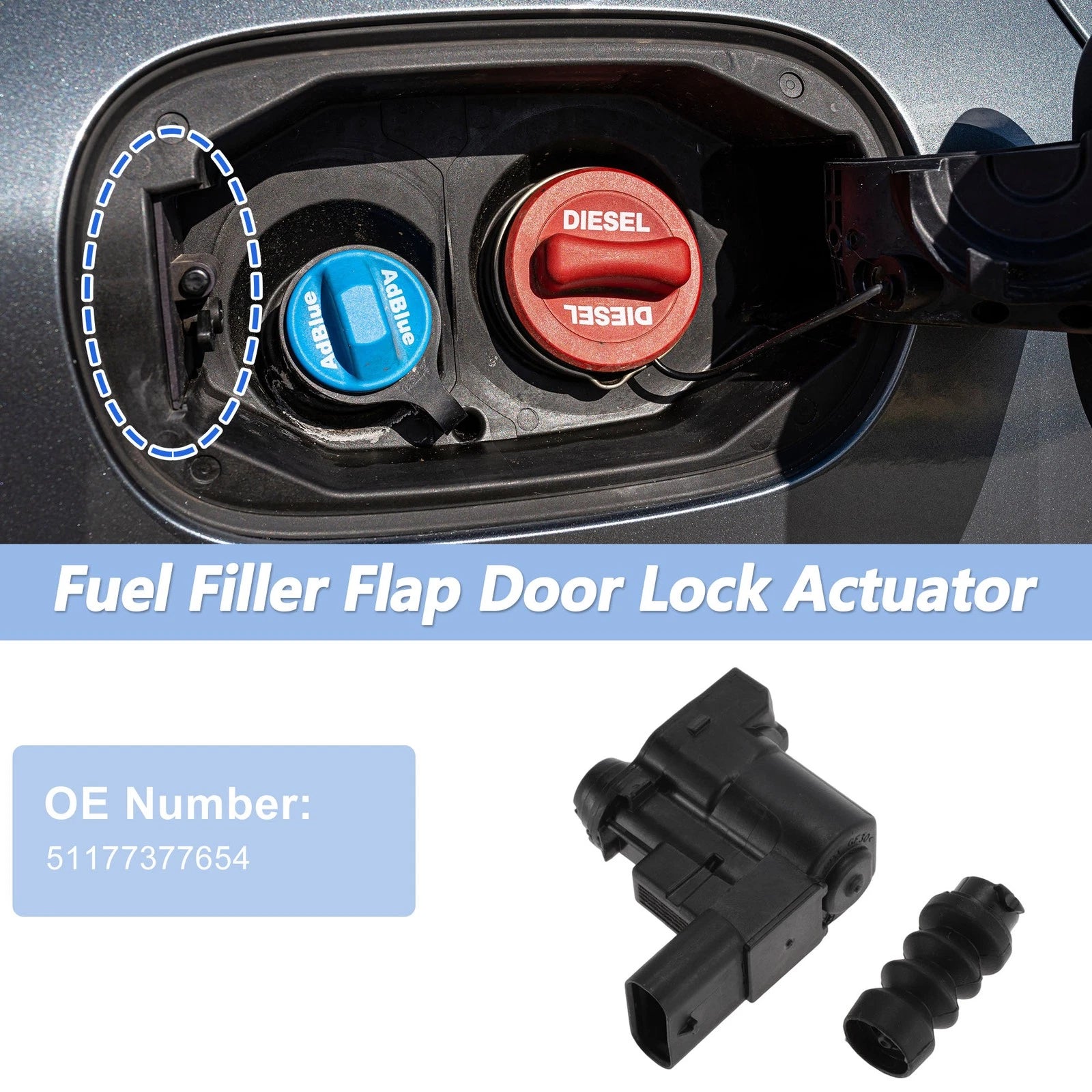 Fuel Filler Flap Door Latch Lock Actuator Motor for BMW F15 (2016–2017)