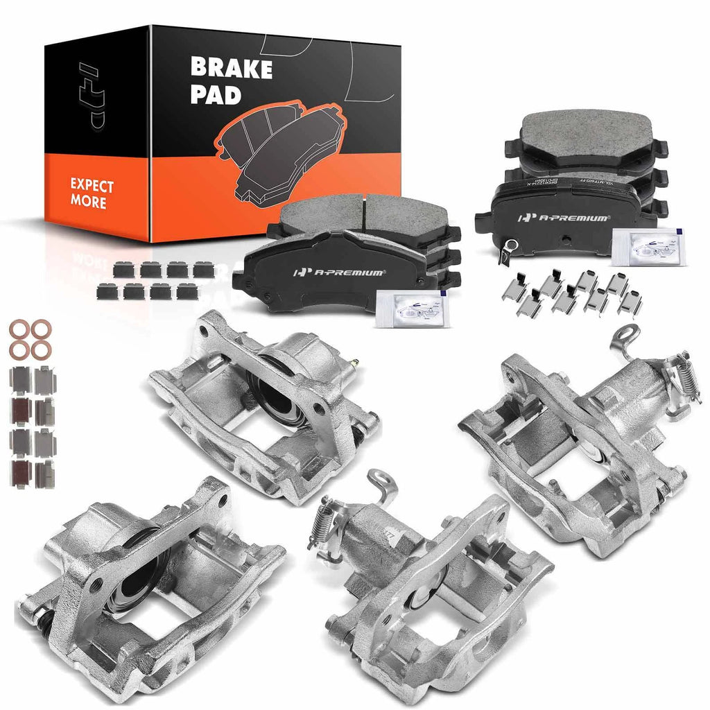 Set of 12 Ceramic Brake Pads & Calipers for Dodge Journey (2009–2012)