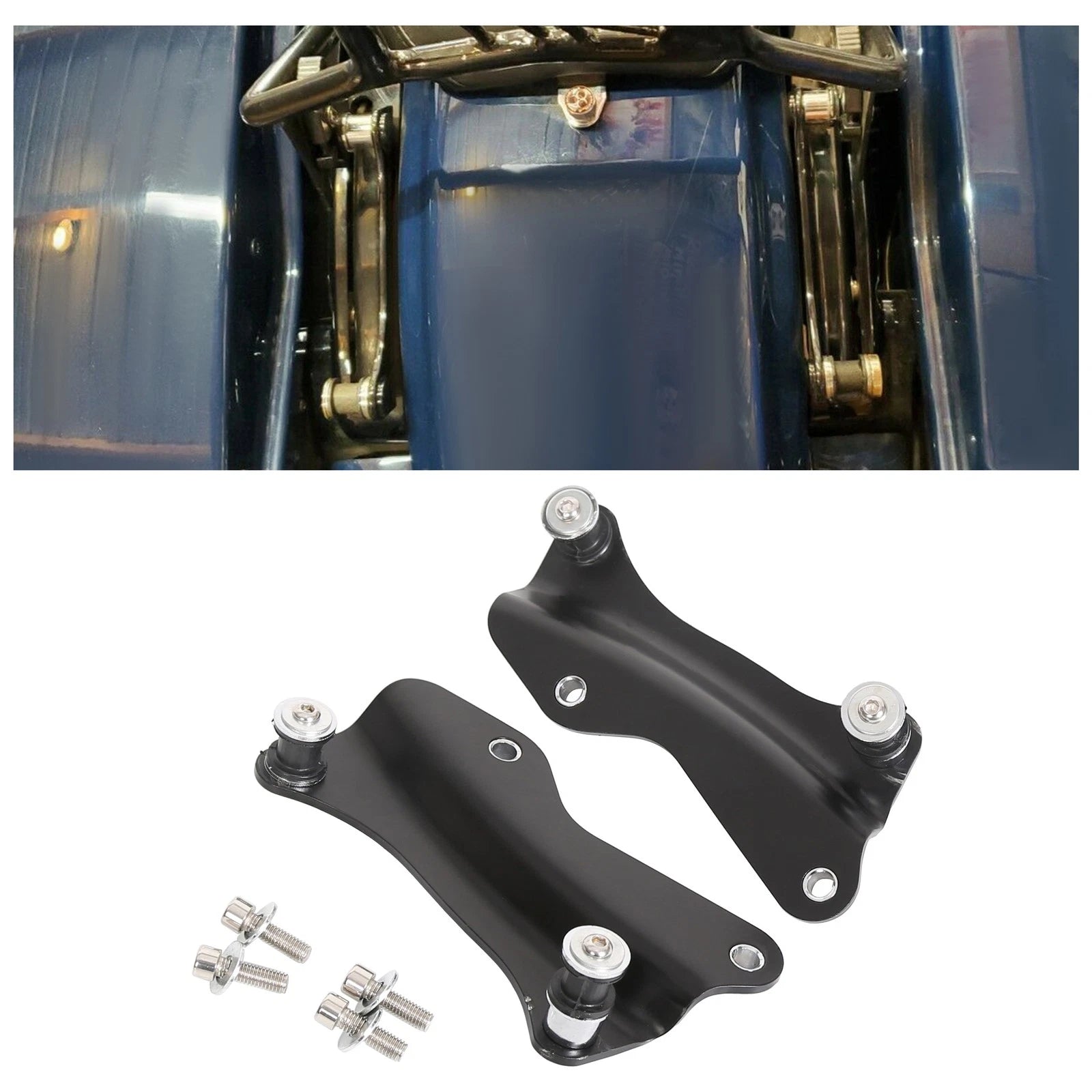 4X Black 4 Point Docking Hardware Kit for Harley Davidson Touring (2014–2026)