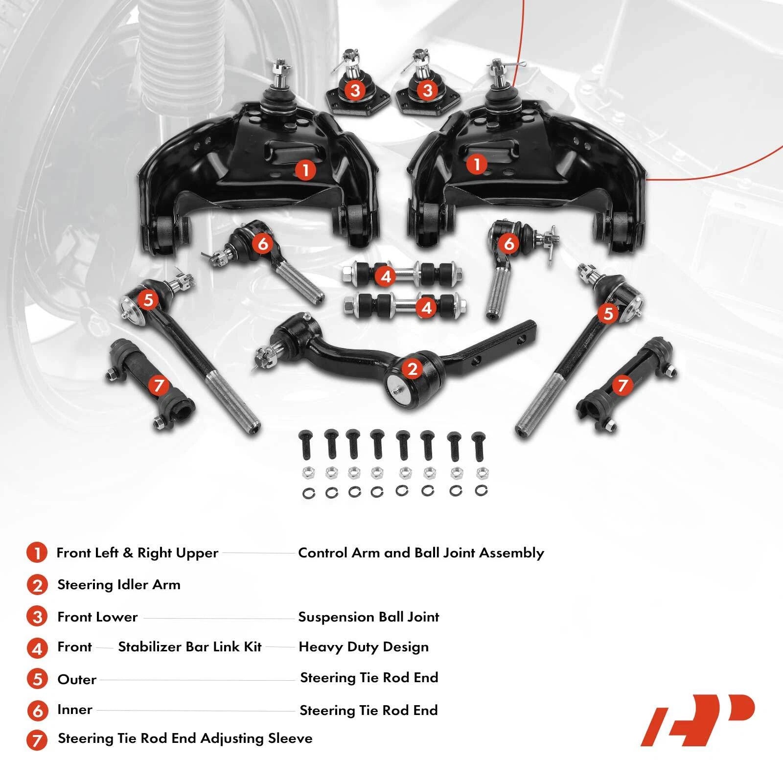 Set of 13 Front Control Arms with Ball Joints for Chevy