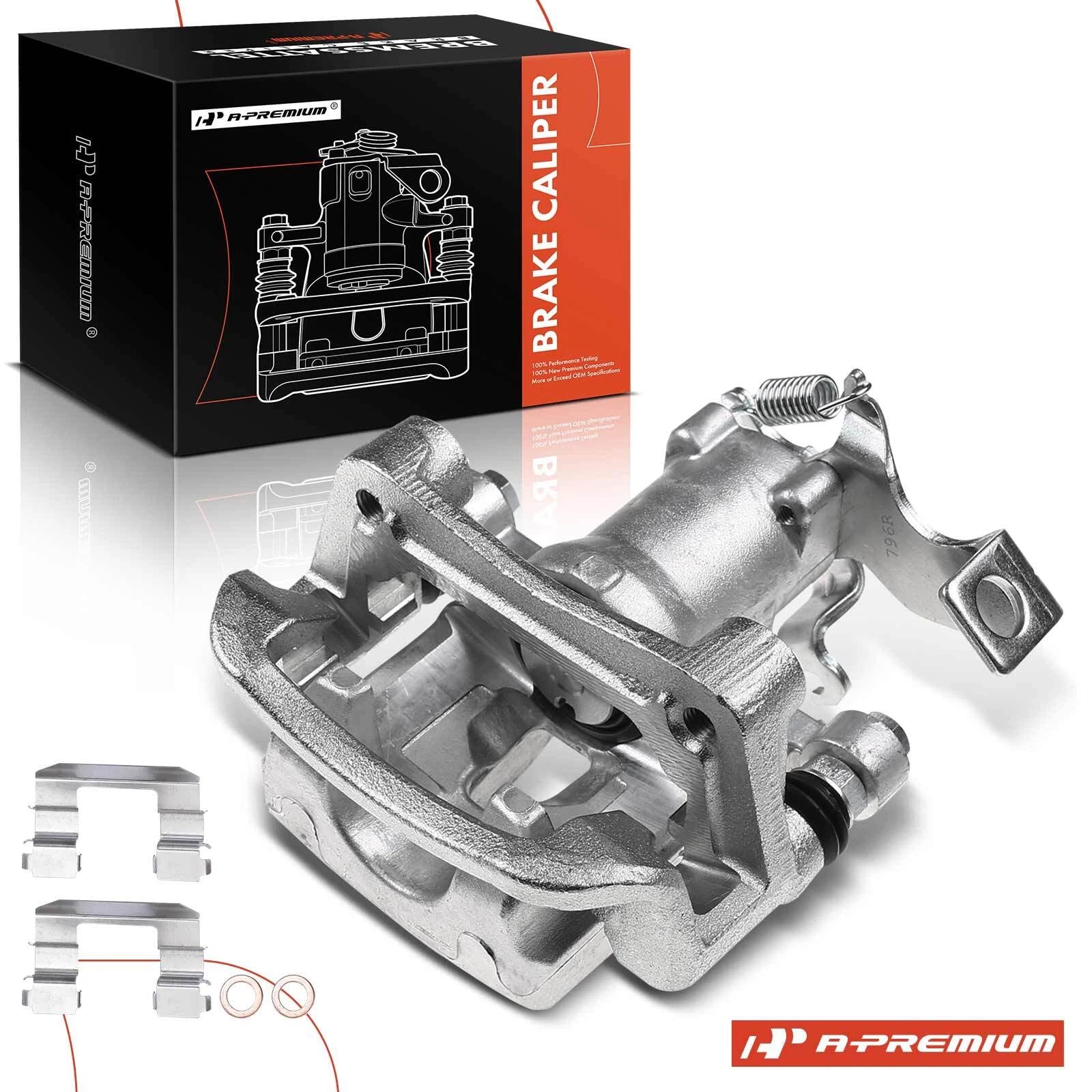 Rear Passenger Disc Brake Caliper with Bracket for Kia Soul (2014–2019)