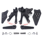 Front Footrest Peg Brackets for Kawasaki ZX10R (2006–2010) - Black