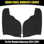 Pair Black Microfiber Leather Door Panel Armrest Cover for Honda Odyssey (2011–2017)