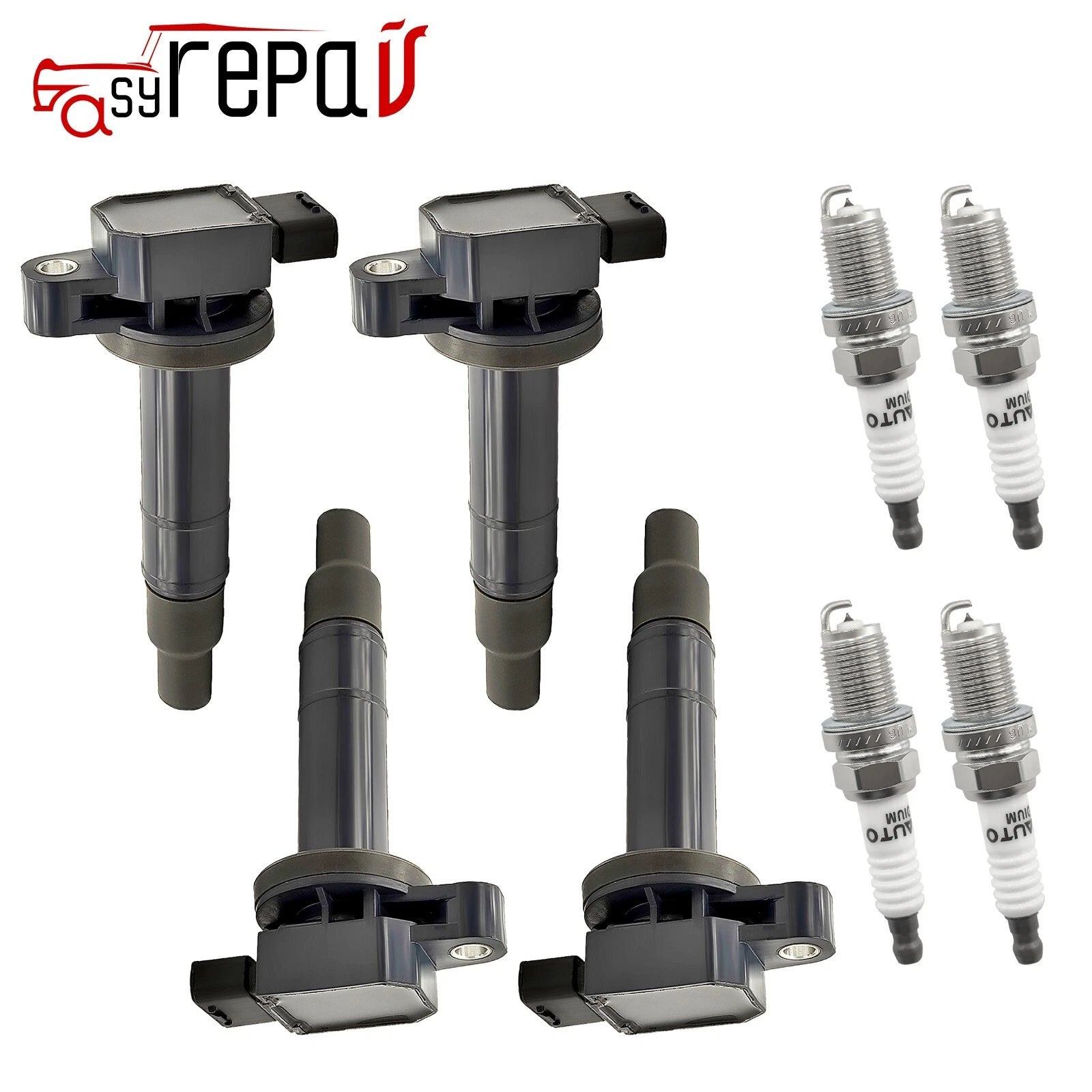 Set of 4 Ignition Coils + 4 Iridium Spark Plugs for Toyota Prius Echo Yaris Scion XA XB (2001–2020)