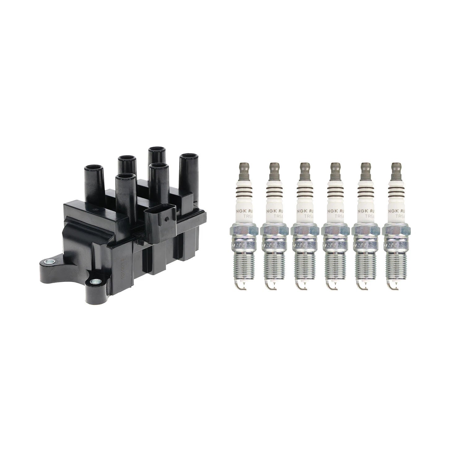 Set of 6 Hitachi Ignition Coils & NGK Ruthenium Spark Plugs for Sable Taurus (1996–1999)