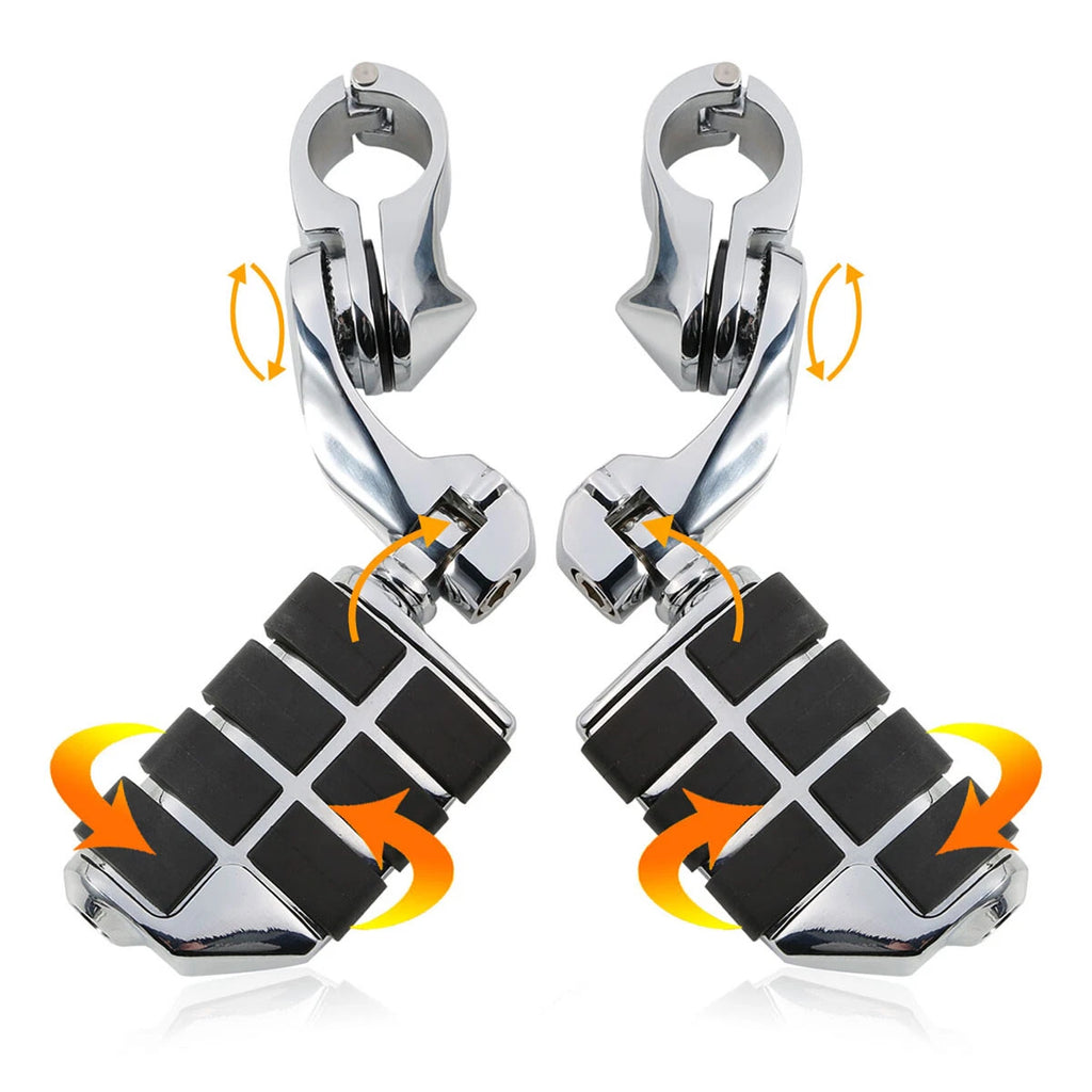 1 1/4" Highway Short Angled Foot Pegs for Harley Davidson Touring