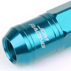Open-End Aluminum Sky Blue Lug Nuts + Adapter M12x1.25 for
