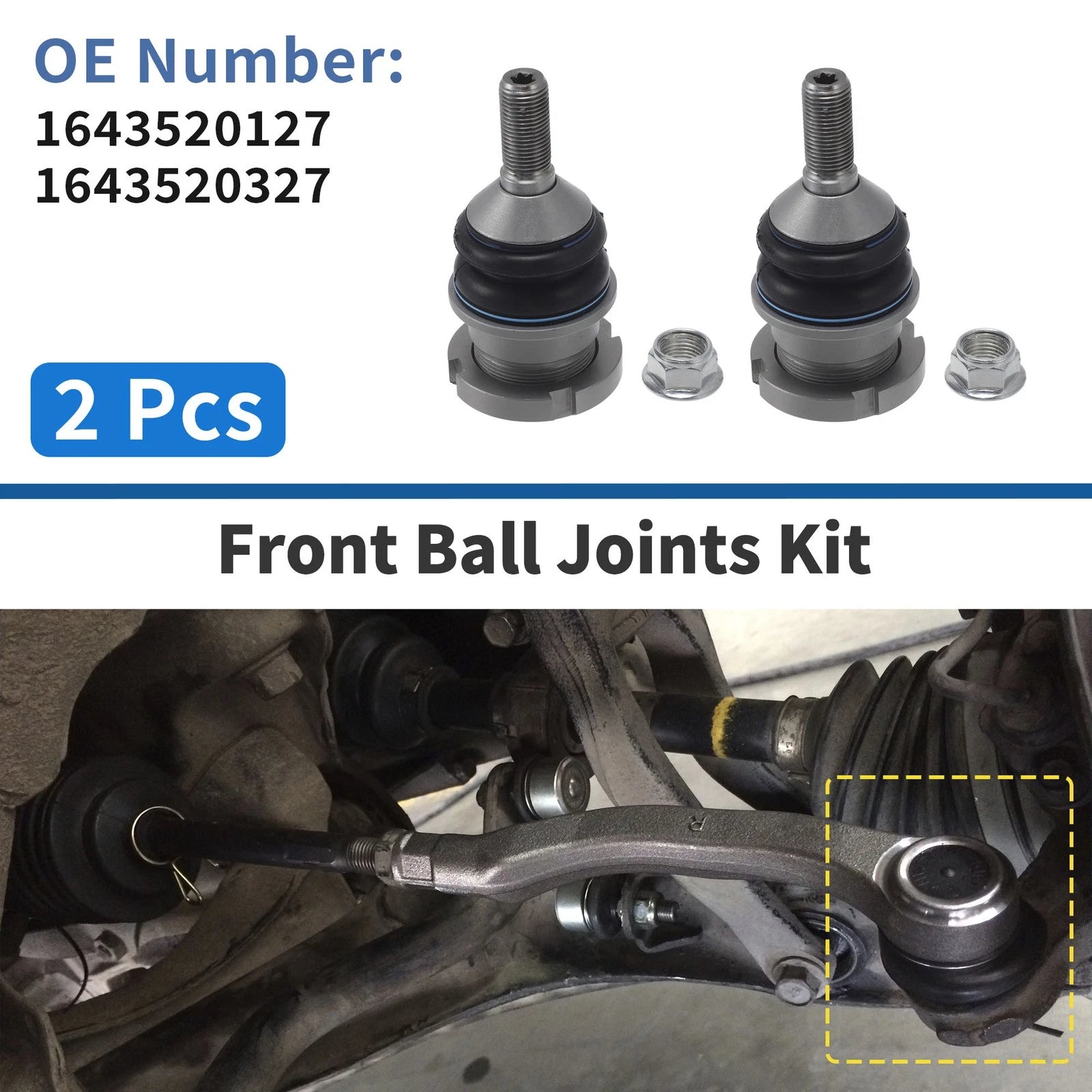 2X Front Lower Ball Joints for Mercedes-Benz GL-Class (2005–2012) No. 1643520127