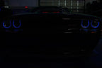Blue LED Halo Headlight Rings for 2015–2018 Dodge Challenger (Brushed Stainless)