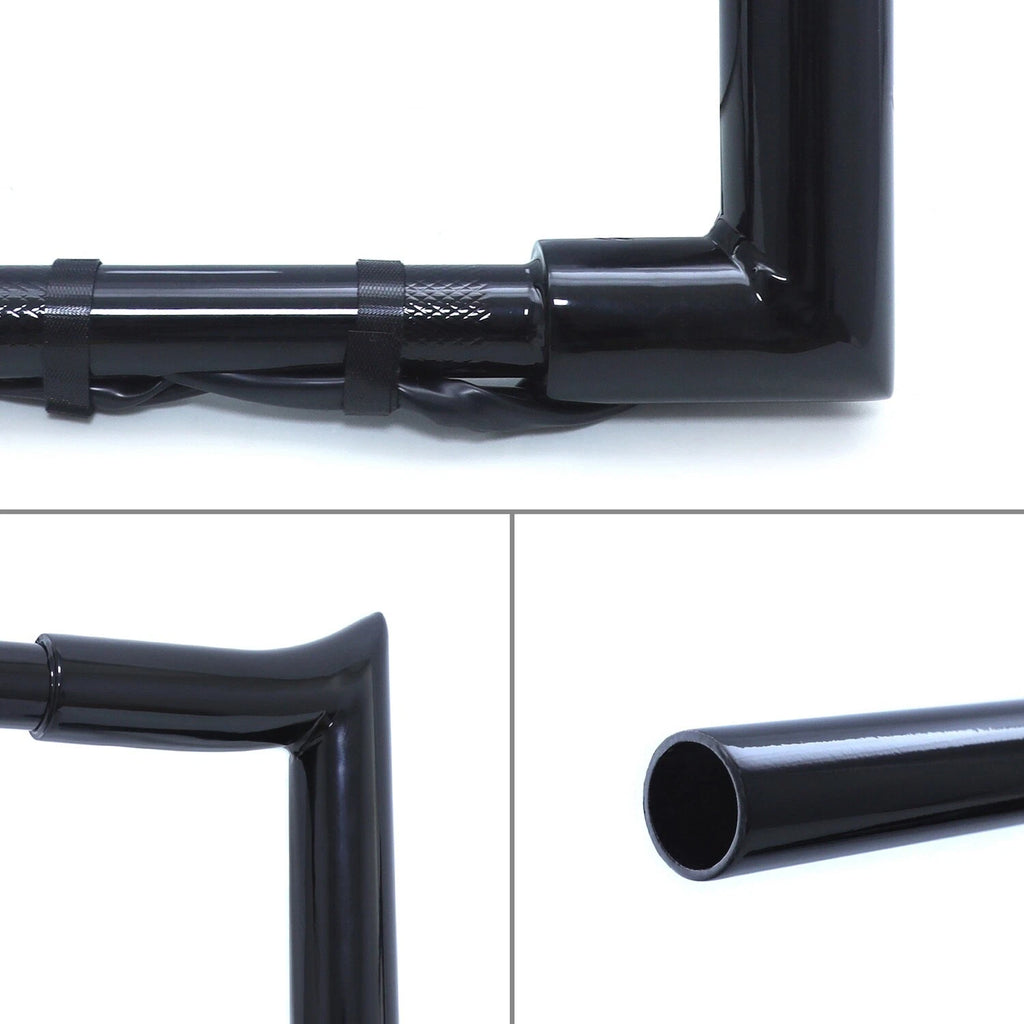 12" Prewired Black Ape Hanger Handlebar for Harley Dyna Softail Road King (1996–2006)