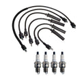 Denso 8mm Wire Set & 4 Double Platinum Spark Plugs for Chrysler Dodge L4