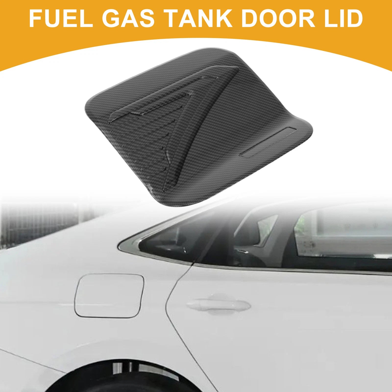 Fuel Tank Door Cap for Toyota Sienna (2022–2025) Carbon Fiber Black