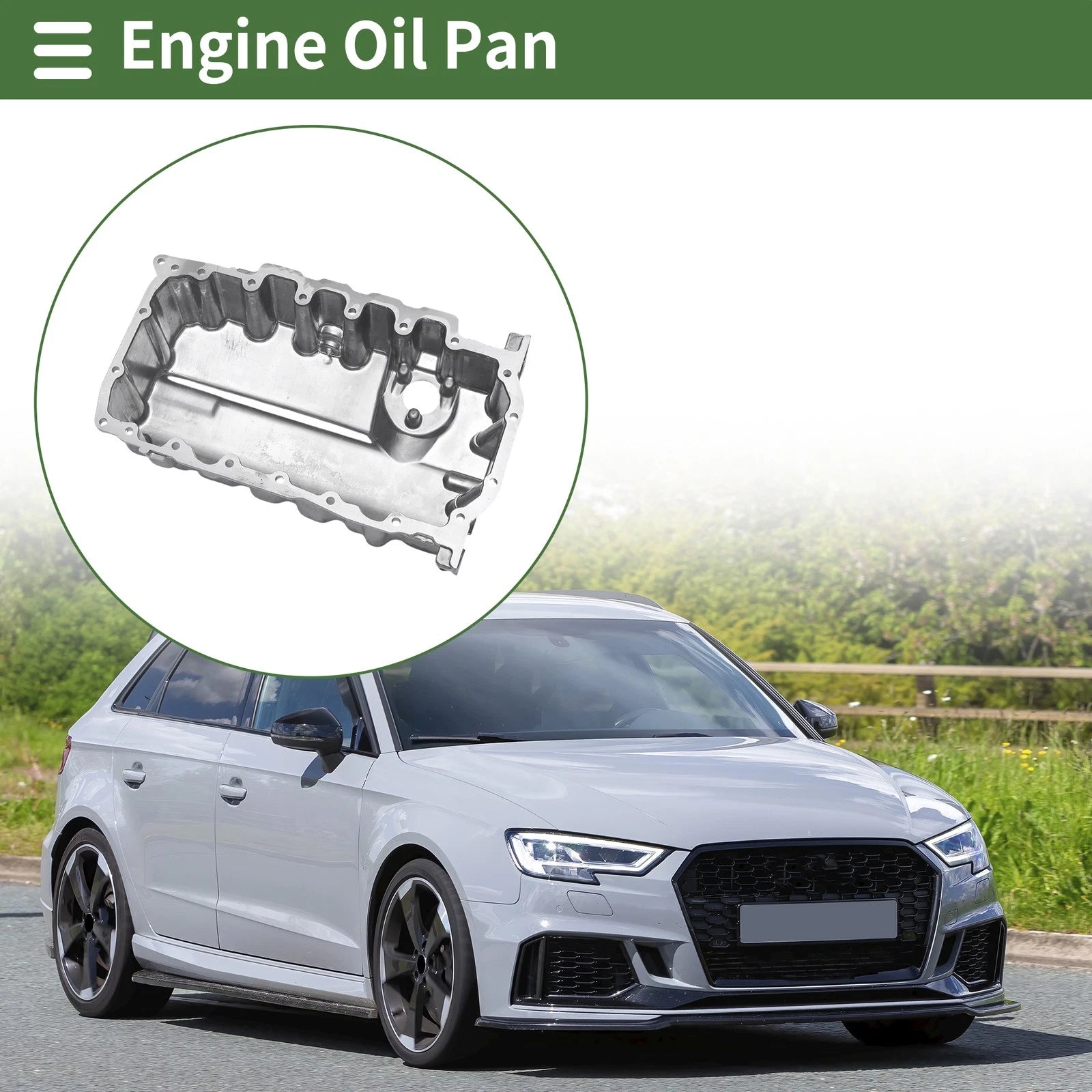 1 Pc No.04L103603 Engine Oil Pan for Audi A3 (2012–2020) Aluminum Silver