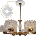 12 Inch White Ceiling Medallion for Fan Light Fixture
