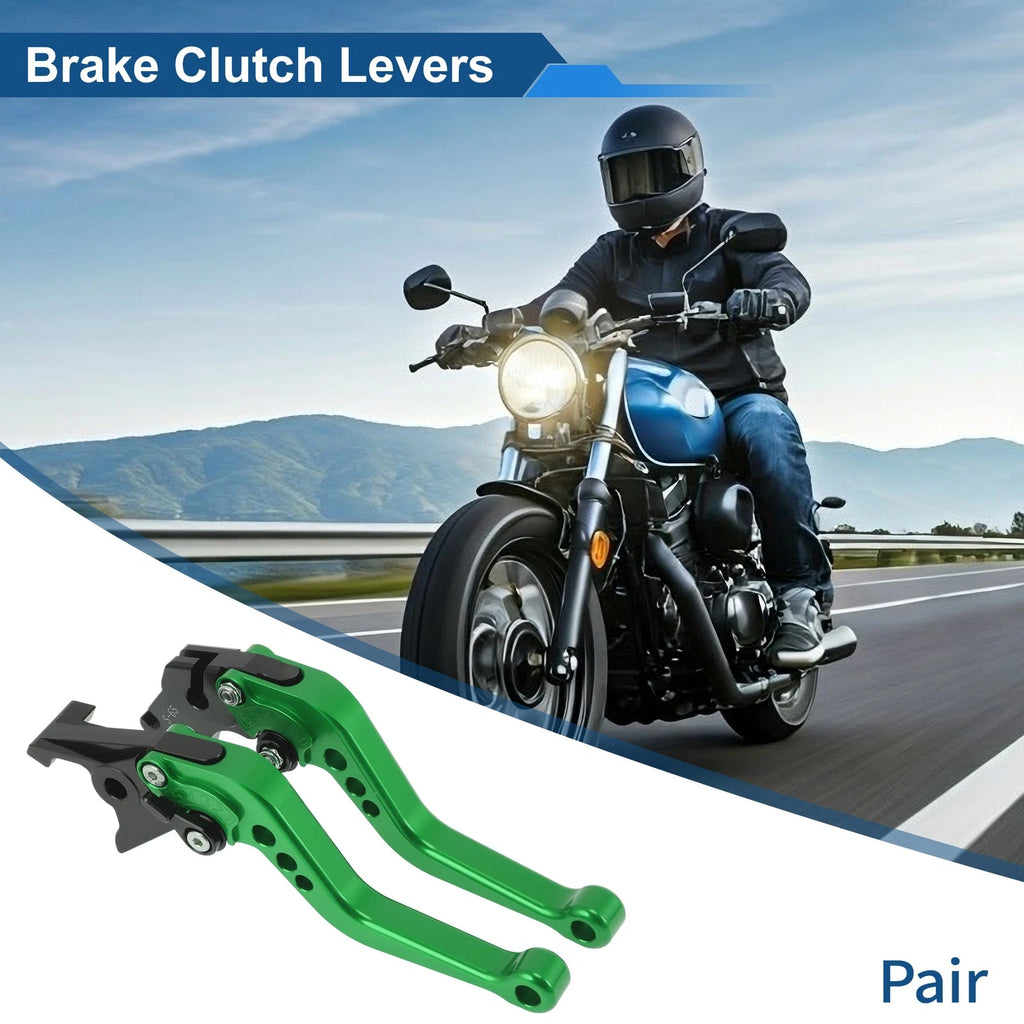 Adjustable Short Brake Clutch Levers 1 Pair for Suzuki SV650 (1999–2009) Green