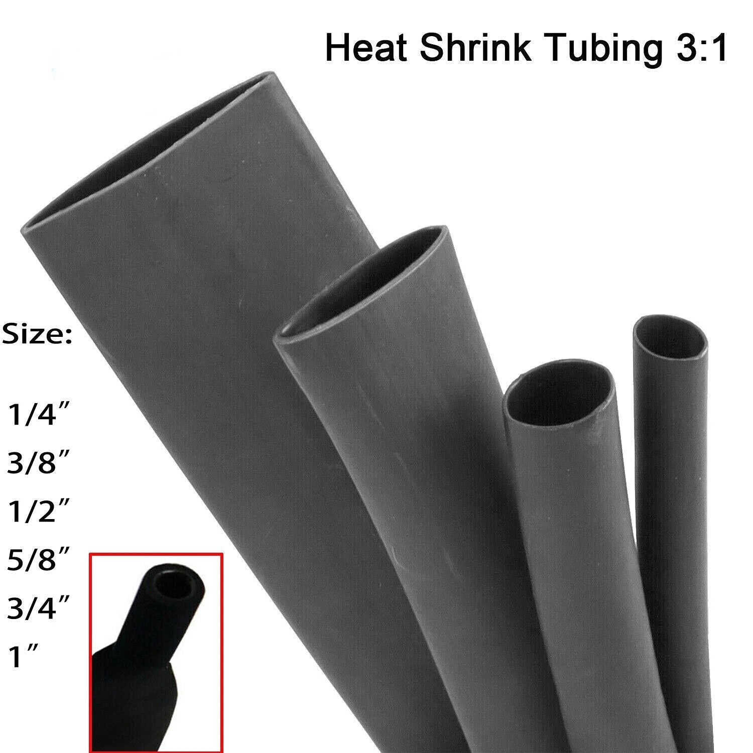 Heat Shrink Tubing for Marine Grade Wire Wrap (3:1) - Waterproof Adhesive Glue