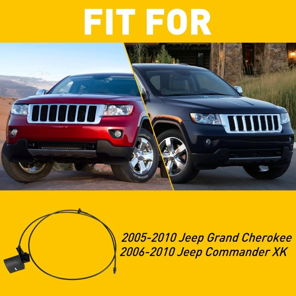 Set of 2 Hood Latch Release Cables w/ Handle for Jeep Grand Cherokee (2005–2010)
