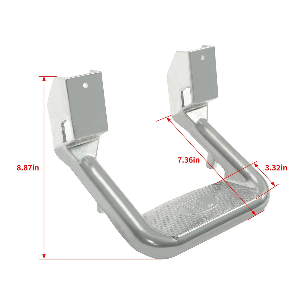 2Pcs Side Steps Nerf Bars for Truck/SUV/Pickup (2010–2023) Silvery Aluminum
