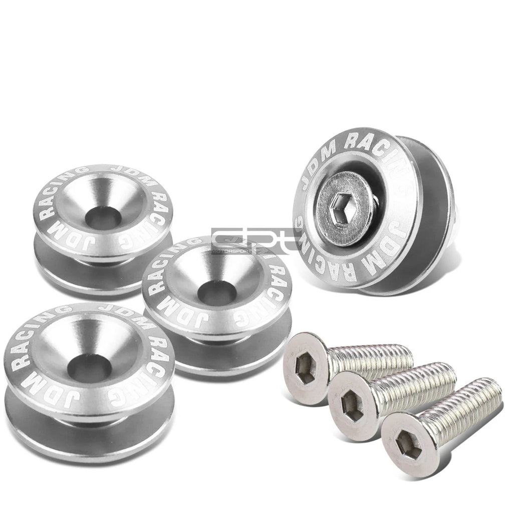 Quick Release Fastener Kit for Silver Car Bumper/Fender/Trunk/Hatch