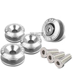 Quick Release Fastener Kit for Silver Car Bumper/Fender/Trunk/Hatch